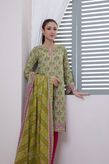 Bonanza Satrangi Green Lawn Suit Ssk223p25 Eid Pret 2022 Online Shopping
